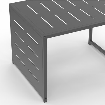 Transats inclinables Mindoro 5 positions avec table d'appoint - lot de 2