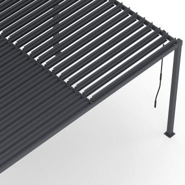 Pergola bioclimatique 3x4m lames orientables + 4 stores
