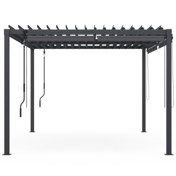 Pergola bioclimatique 3x4m lames orientables + 4 stores
