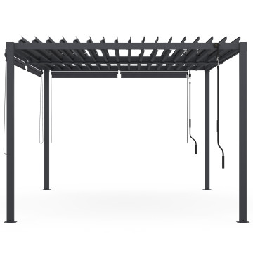 Pergola bioclimatique 3x4m lames orientables + 4 stores