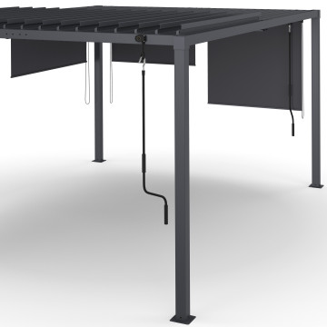 Pergola bioclimatique 3x4m lames orientables + 4 stores