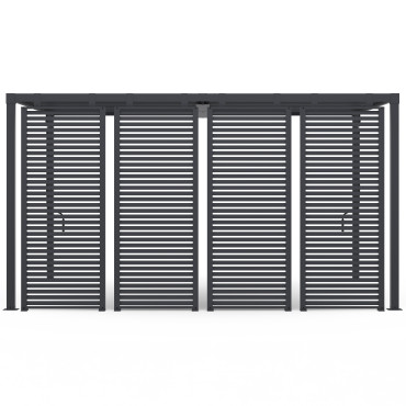 Pergola bioclimatique 3x4m lames orientables + 4 persiennes