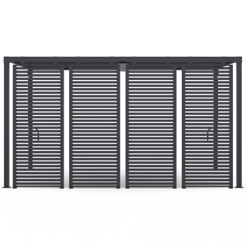 Pergola bioclimatique 3x4m lames orientables + 4 persiennes