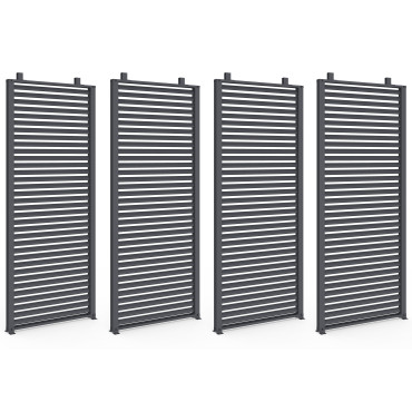 Pergola bioclimatique 3x4m lames orientables + 4 persiennes