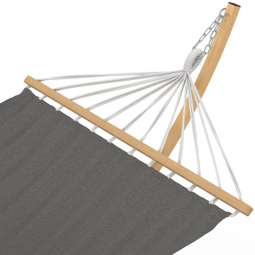 Hamac Amazonia support métal effet bois toile grise