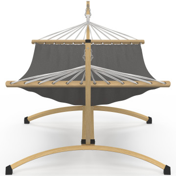 Hamac Amazonia support métal effet bois toile grise