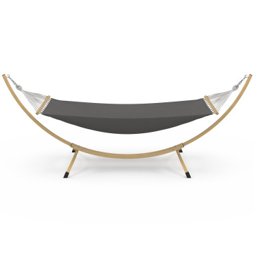 Hamac Amazonia support métal effet bois toile grise