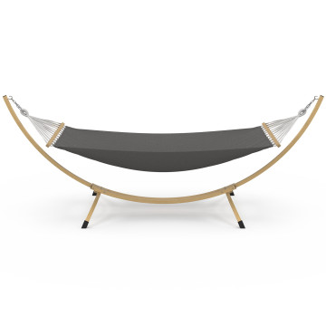 Hamac Amazonia support métal effet bois toile grise