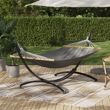 Hamac Amazonia support métal toile grise