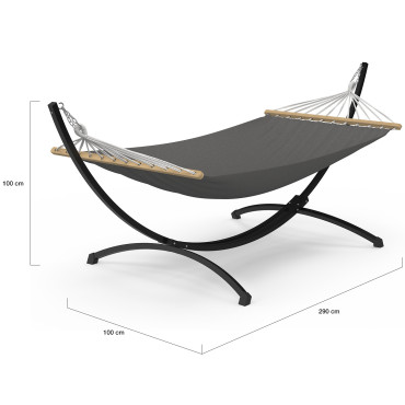 Hamac Amazonia support métal toile grise