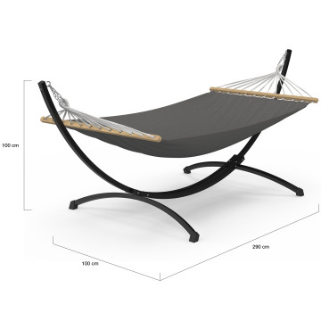 Hamac Amazonia support métal toile grise