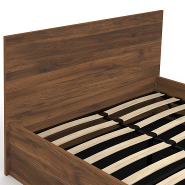 Lit coffre Sicilia 140x190cm effet bois noyer