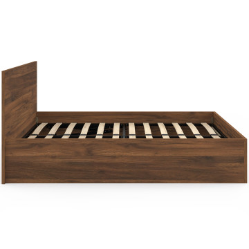 Lit coffre Sicilia 140x190cm effet bois noyer