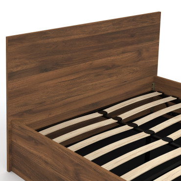 Lit coffre Sicilia 160x200cm effet bois noyer