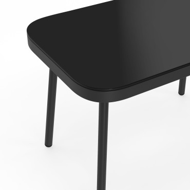 Salon de jardin Ozéa 4 places noir et cordage