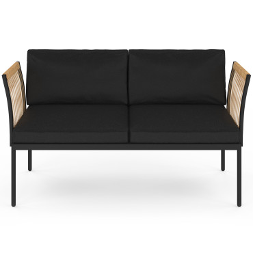 Salon de jardin Ozéa 4 places noir et cordage