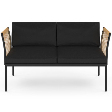 Salon de jardin Ozéa 4 places noir et cordage