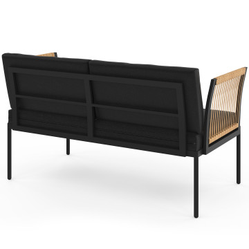 Salon de jardin Ozéa 4 places noir et cordage