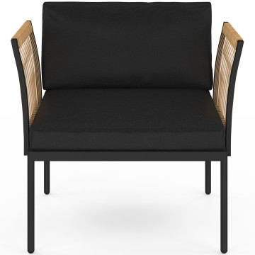 Salon de jardin Ozéa 4 places noir et cordage
