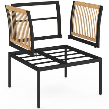 Salon de jardin Ozéa 4 places noir et cordage