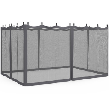 Moustiquaires pour pergola Marina 3x4m avec crochets de fixation - lot de 4