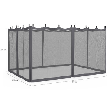Moustiquaires pour pergola Marina 3x4m avec crochets de fixation - lot de 4