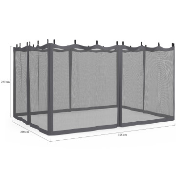 Moustiquaires pour pergola Marina 3x4m avec crochets de fixation - lot de 4