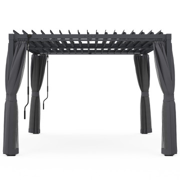 Pergola bioclimatique 3x4m lames orientables + 4 moustiquaires