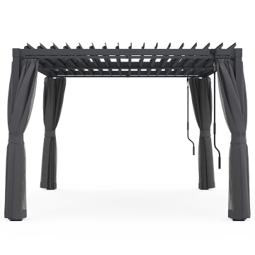 Pergola bioclimatique 3x4m lames orientables + 4 moustiquaires