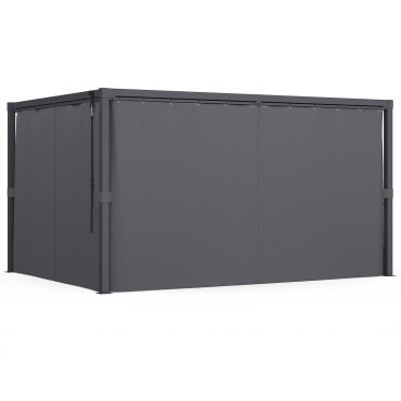 Pergola bioclimatique 3x4m lames orientables + 4 moustiquaires