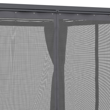 Pergola bioclimatique 3x4m lames orientables + 4 moustiquaires