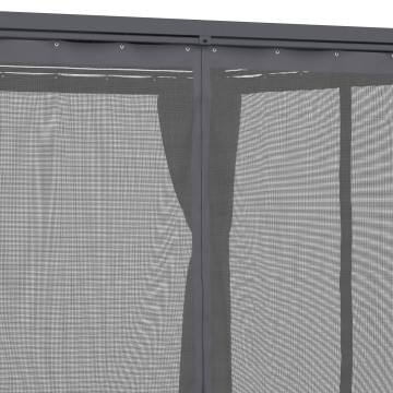 Pergola bioclimatique 3x4m lames orientables + 4 moustiquaires