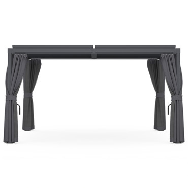 Pergola bioclimatique 3x4m lames orientables + 4 moustiquaires