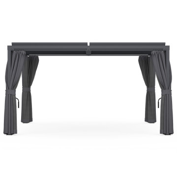 Pergola bioclimatique 3x4m lames orientables + 4 moustiquaires