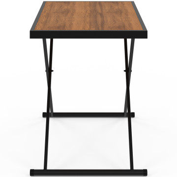 Table de jardin relevable Oleg 100cm verre trempé effet bois