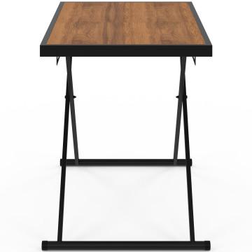 Table de jardin relevable Oleg 100cm verre trempé effet bois