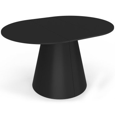 Table à manger ronde extensible Elvis noire Ø110-150cm
