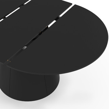 Table à manger ronde extensible Elvis noire Ø110-150cm