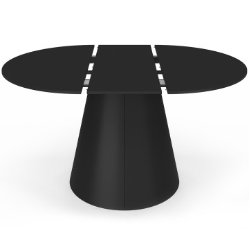 Table à manger ronde extensible Elvis noire Ø110-150cm