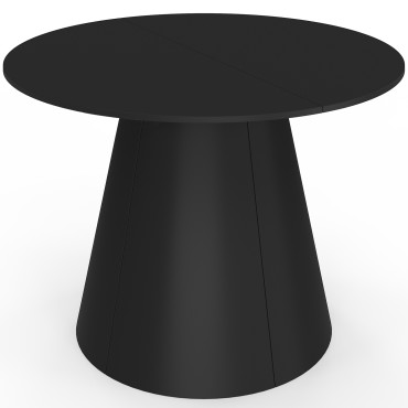Table à manger ronde extensible Elvis noire Ø110-150cm