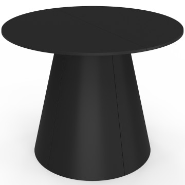 Table à manger ronde extensible Elvis noire Ø110-150cm