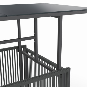 Table de jardin relevable Ozéa 100cm verre trempé gris
