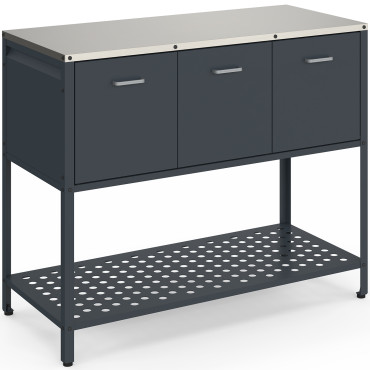 Meuble de cuisine extérieure Alméria 3 portes gris