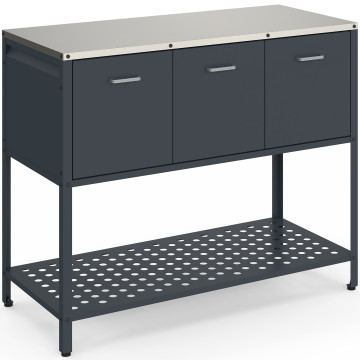 Meuble de cuisine extérieure Alméria 3 portes gris