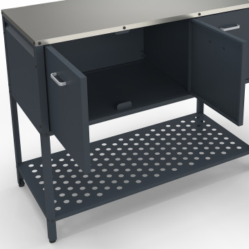 Meuble de cuisine extérieure Alméria 3 portes gris