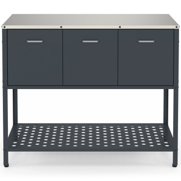 Meuble de cuisine extérieure Alméria 3 portes gris