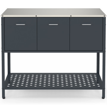 Meuble de cuisine extérieure Alméria 3 portes gris