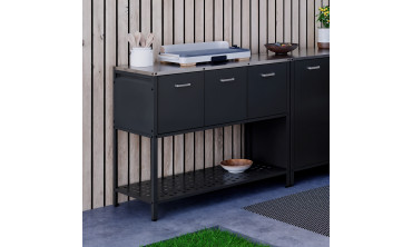 Meuble de cuisine extérieure Alméria 3 portes gris