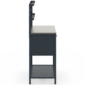 Meuble de cuisine extérieure Alméria 2 portes + étagères suspendues gris