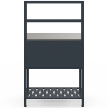 Meuble de cuisine extérieure Alméria 2 portes + étagères suspendues gris